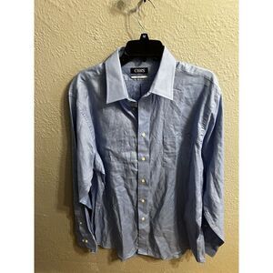 Men's Chaps Blue Button Up Long Sleeve‎ Shirt 17 34/35